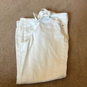White Liverpool Jeans, small spot on one leg shown in photo